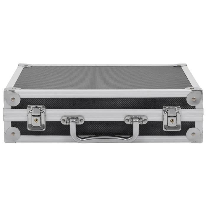 SAFE – Mallette Géante Pour 600 Médailles – 34 Mm – 15 Plateaux – Aluminium – Serrure – 350x245x165 Mm