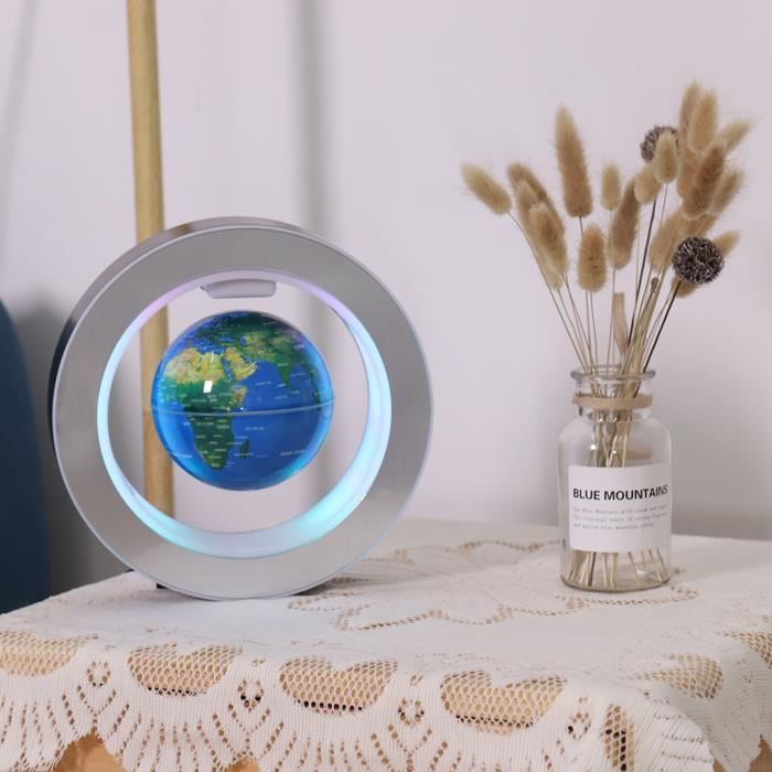 Globe En Lévitation Magnétique Avec Lumière LED - Rotation Auto 360° - Cadeau Éducatif