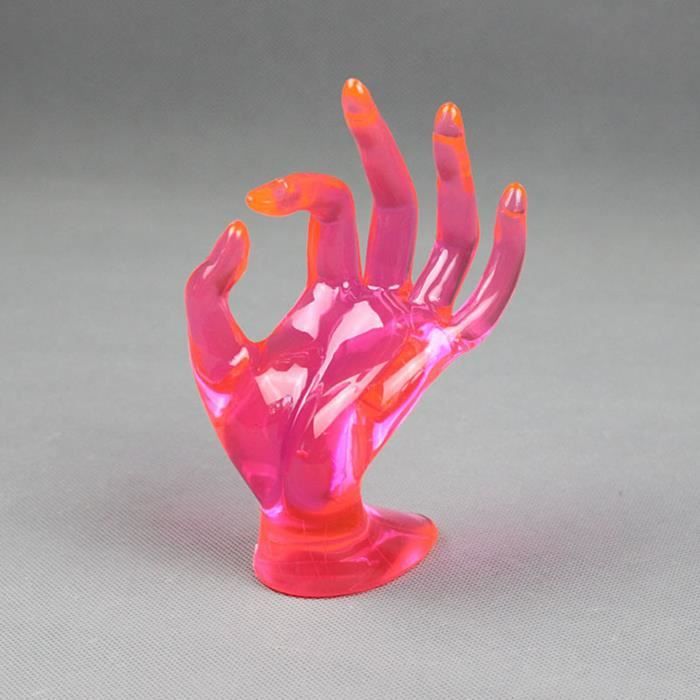 BOITE A BIJOUX Porte-collier Afficher la forme de la main Porte-bague  polyvalent lisse pratique style-Rose Red3 - Cdiscount Maison