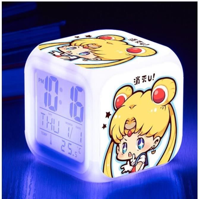 Réveil Numérique LED One Piece Luffy - 7 Couleurs, Design Anime, Pour Chambre D'enfant Ou Cadeau