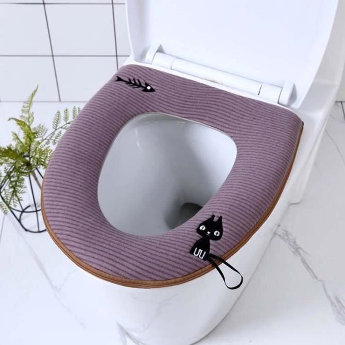 Abattant Wc,Housse de siège de toilette en cuir, doux et chaud, avec  poignée, avec fermeture éclair, tapis de - Type Color A - Cdiscount  Bricolage
