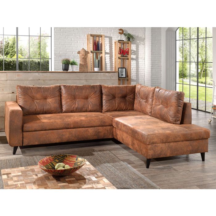 Nordic Canape D Angle L 5 Places Convertible Industriel Vintage Droit Couleur Marron Achat Vente Canape Sofa Divan Soldes Sur Cdiscount Des Le 20 Janvier Cdiscount