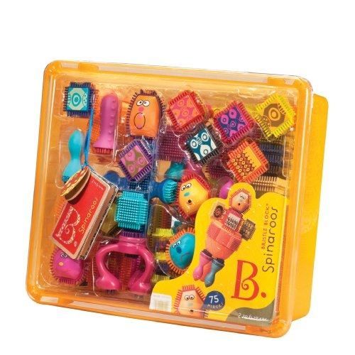 jeu de construction - b toys - spinaroos - 75 pièces à assembler - bases tournantes