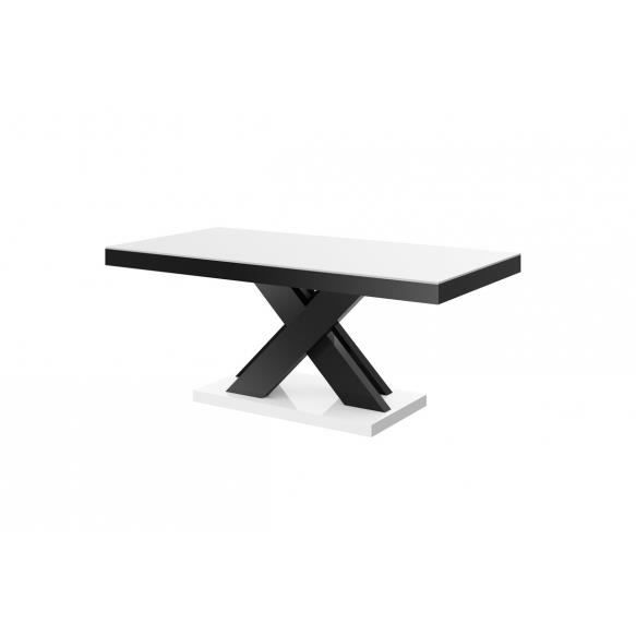 table basse design 120 cm x 60 cm x 49 cm - blanc/noir