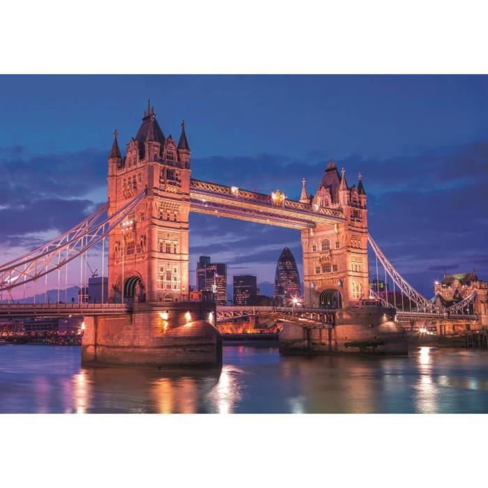 Puzzle 1000 pièces - Clementoni - Tower Bridge la nuit - Paysage et nature - Coloris Unique
