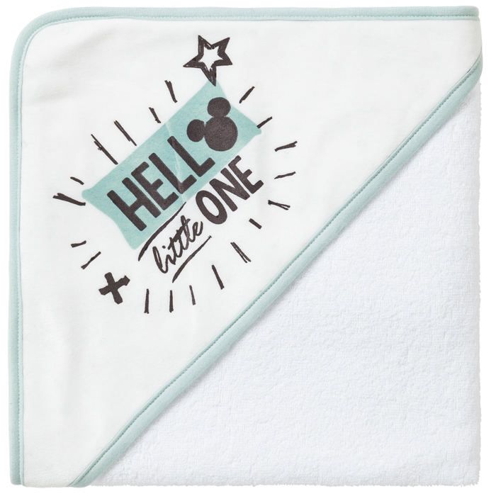 Disney Mickey Cape De Bain 80 X 80 Cm Blanc Vert Cdiscount Puericulture Eveil Bebe