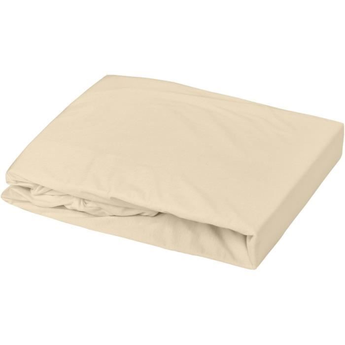 DOMIVA Drap housse + Alèse Uni - 100% Coton - Oeko-Tex® - Blanc/Cailloux - 60 x 120 cm
