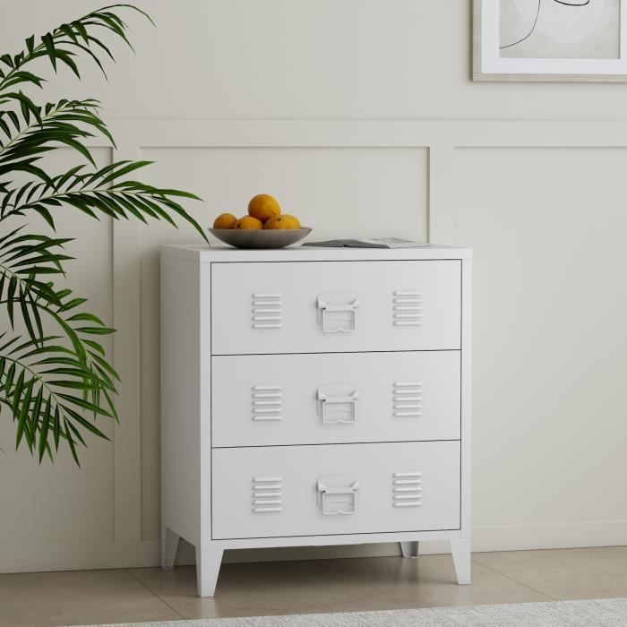 Armoire de bureau Hämeenlinna acier 72 x 60 x 40 cm blanc
