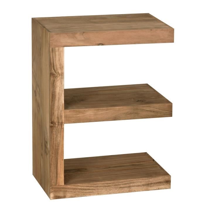 Table dappoint en bois massif FineBuy - Bout de canapé 45x60x30cm - Marron clair - Capacité de charge 30kg