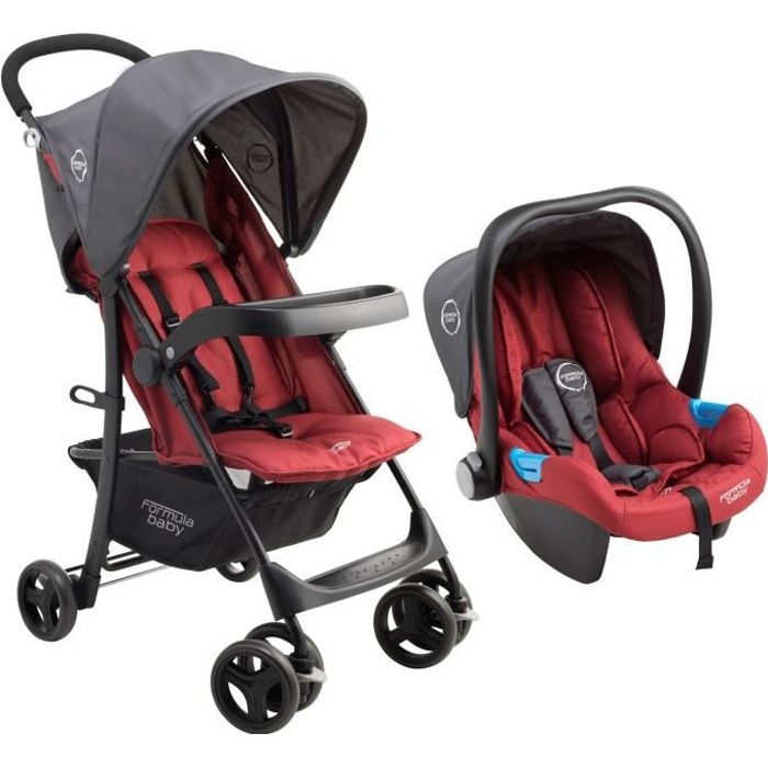 Poussette combinée FORMULA BABY Travel Light avec siège auto groupe 0+ grenat