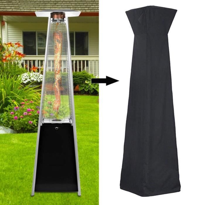 Housse Protection Chauffage Patio Jardin Cowhilan 226x85x48cm - Tissu Imperméable Oxford 210D, Fermeture Éclair & Cordon, Anti-UV Neige Vent
