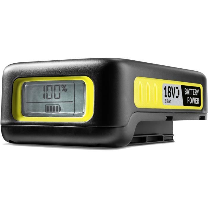 Batterie Power KARCHER 18V / 2.5 Ah Lithium Ion Ecran LCD Grips antidérapants