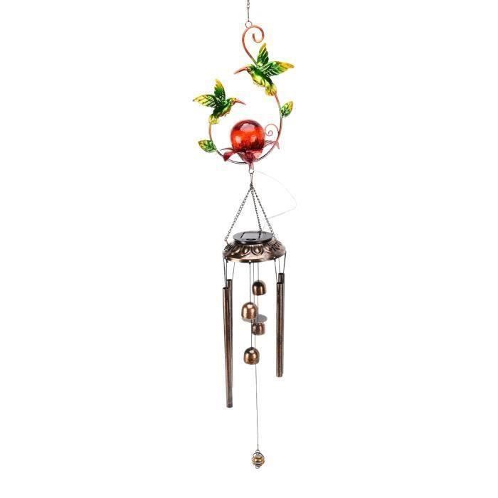 Solaire Carillon Éolien - LED Carillon à Vent Lumières Étanche Changement de Couleur Intérieure et Extérieure pour Jardin, Fête, Patio, Terrasse, Cour, Balcon Décoration Cadeau de Saint-Valentin
