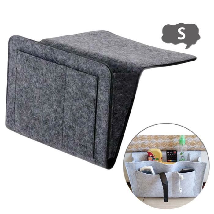 Organiseur De Chevet En Feutre à Suspendre - Poches Multiples - Pour Lit, Canapé, Lits Superposés - Couleur Gris - Sans Montage