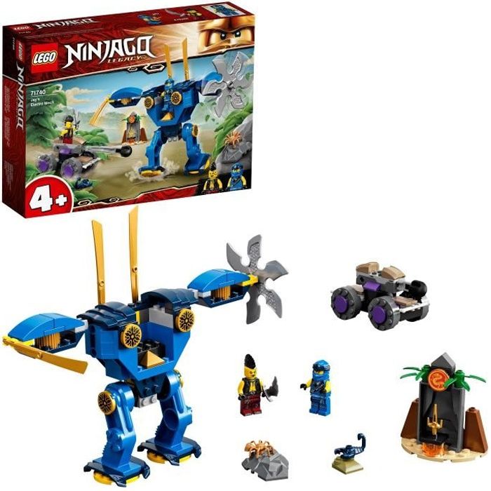 LEGO® NINJAGO 71740 LÉlectrorobot de Jay Jouet de Voiture Ninja avec 2 Figurines Dès 4 Ans