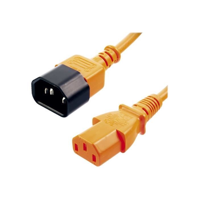 Lindy Rallonge de câble d'alimentation IEC 60320 C13 pour IEC 60320 C14 1 m moulé orange-30474