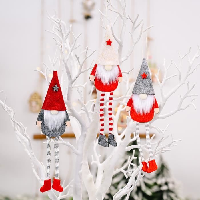 Jambes De Lutins De Noël - Décoration Arbre De Noël, Porte, 3 Pièces, 30 Cm, Style Fête Amusant