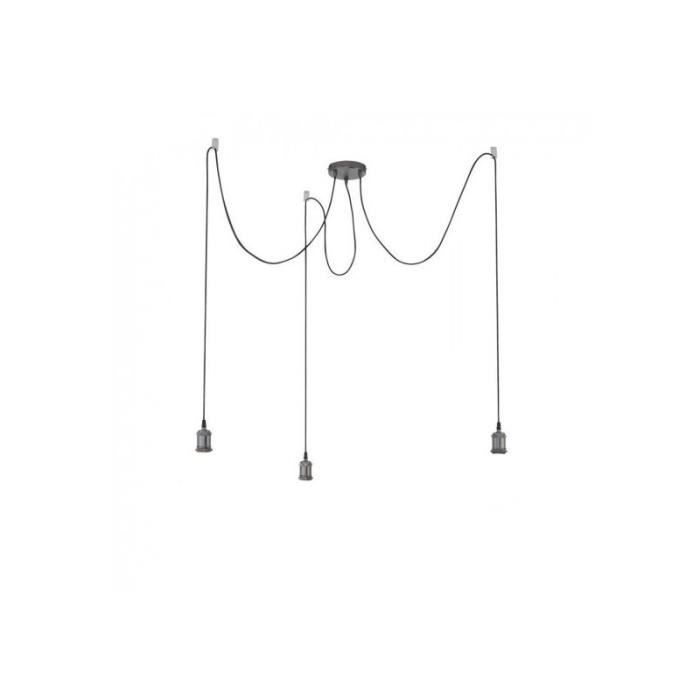 Lampe à Suspension en Métal Noir et Lumière LED