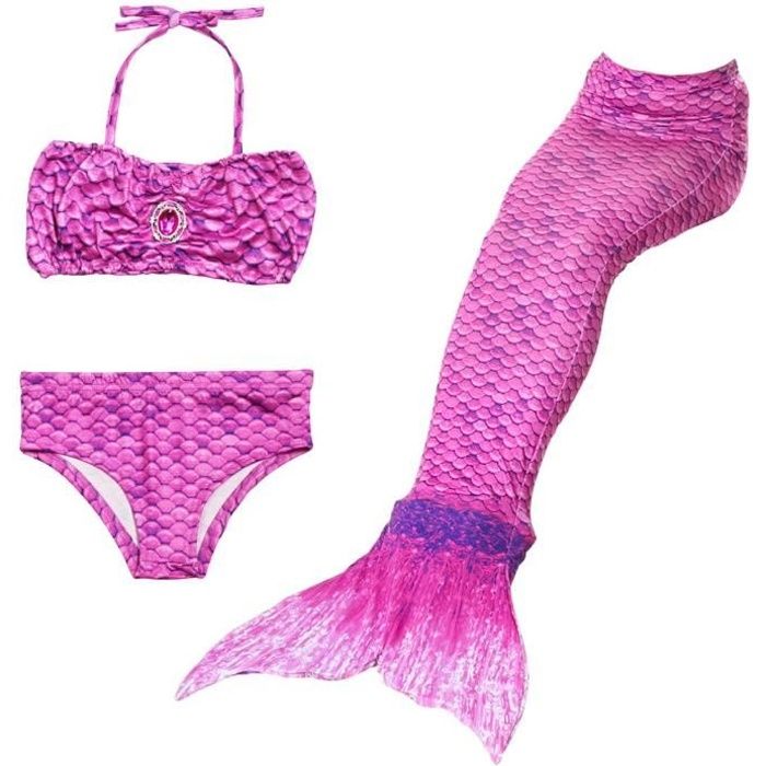 Maillot de Bain Queue de Sirène Bikini Mermaid 3 Pièces Ensembles