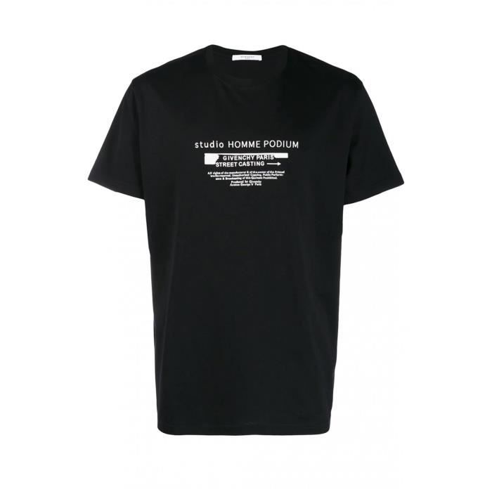 Tee shirt en coton logo print Givenchy Homme Noir