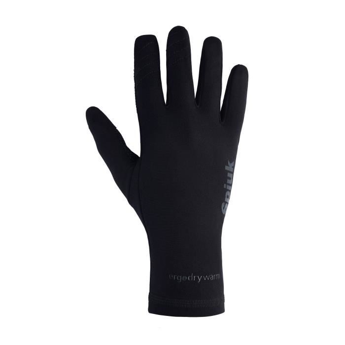 gants vélo longs hiver spiuk anatomic - noir - s - homme - tissus biélastiques ergodry warm®