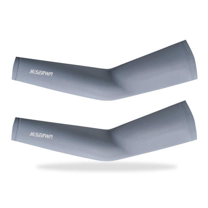 Manchon de bras pour sport de plein air - A-Black[C33] - Protection solaire et UV Blanc