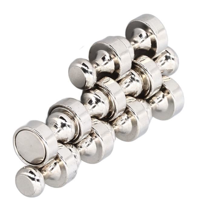 Aimants Pour Réfrigérateur - HURRISE - 10 Pièces - Métal Solide - Noir - Puissants Et Décoratifs