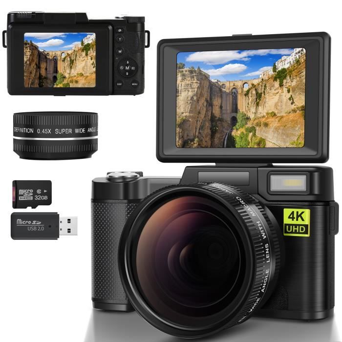 NBD Appareil Photo numérique 4K,Appareil Photo Compact 48 MP Vlogging Caméra avec Zoom 16x, Caméra vidéo pour débutant Photographie