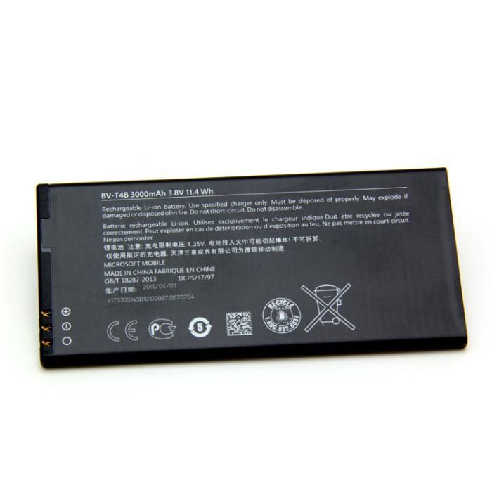 Batterie dorigine Microsoft Nokia BV T4B pour Lumia 640 3000mAh Bulk