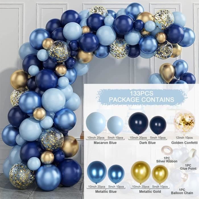 OEMG Décoration Fête 133Pcs Ballons Latex Thème Macaron Bleu Confettis  Ballons Kit Deco Pour Mariage Fête Anniversaire Soirée - Cdiscount Maison