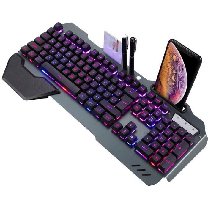 Clavier Mécanique De Jeu Filaire Clavier Rétro-Éclairé Rgb Gamer Mécanique – Noir