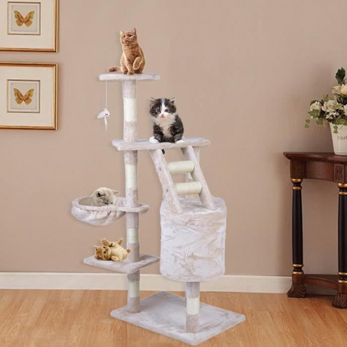 Coucou Arbre Du Chat Beige 54x40x1cm Animaux Parfait Jouets Maison Lit Meubles Cdiscount Animalerie