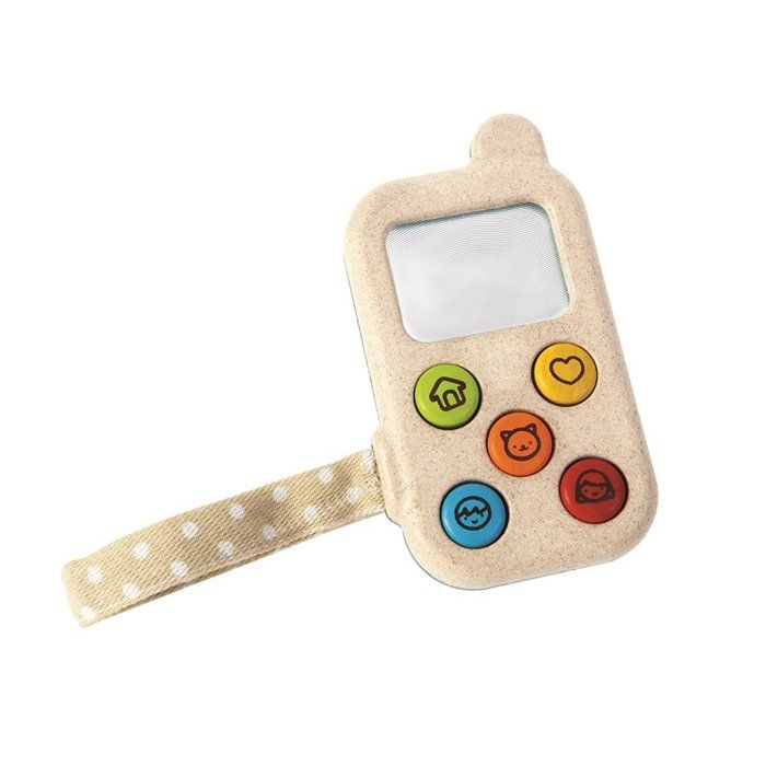 PlanToys Mon Premier Téléphone – Jouet Bois Écran Loupe – Écologique Dès 1 An