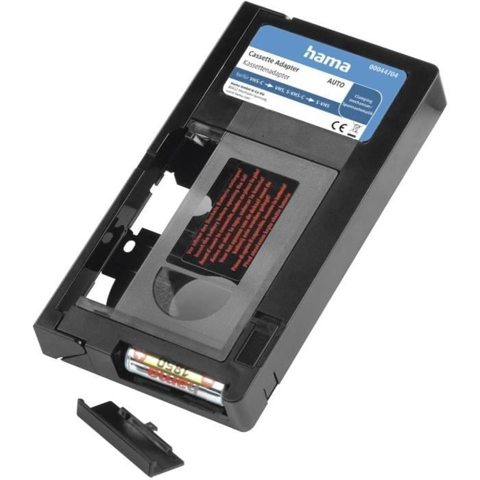 Adaptateur Cassette Vhs-C-Vhs '00044704' (Convertisseur Vidéo Vhs-C-Vhs, Cassette Adaptatrice Motorisée, 6 Mm) Noir[J720]