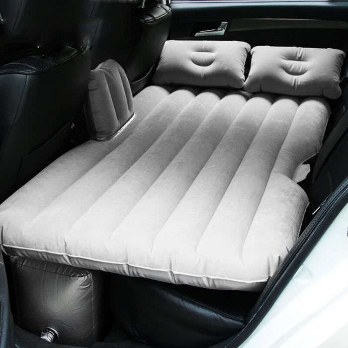 sinbide®matelas gonflable lit d'air voiture véhicule auto arrière pliant pour camping voyage repos sommeil + 2 oreillers + pompe