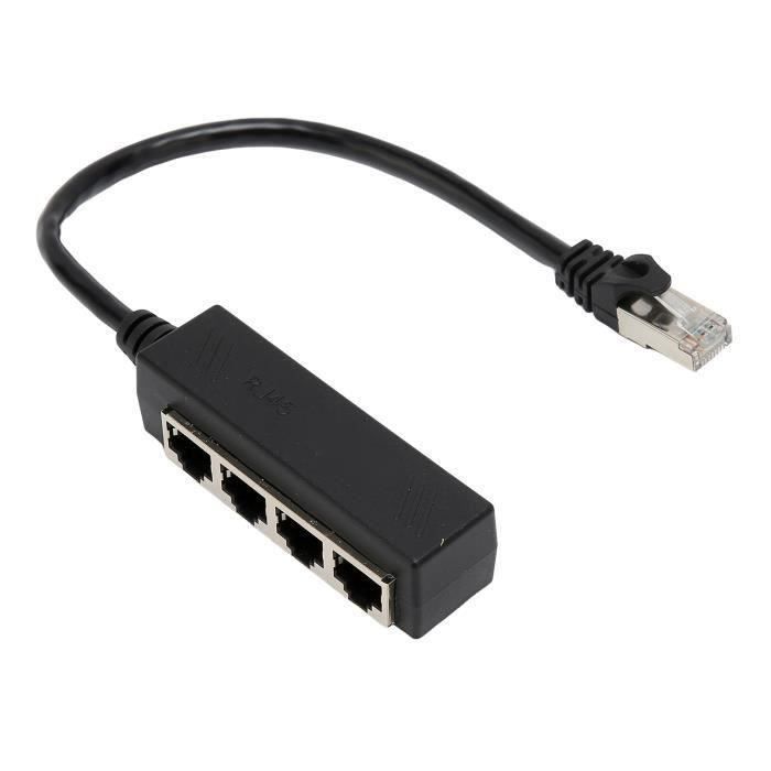 Adaptateur/Répartiteur Ethernet 1 Mâle Vers 3 Femelles | Rallonge RJ45, Signal Stable | Pour Réseau Domestique/Bureau