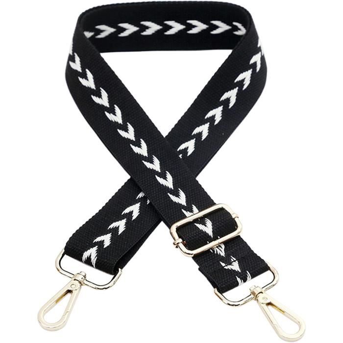 Bretelle De Sac Réglable Noire Avec Mousqueton - Remplacement Universel - Longueur 3.8cm