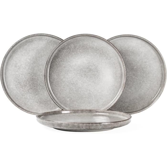 Vicrays Assiettes Céramique 26.7cm - Lot De 4 - Micro-ondes Et Lave-vaisselle