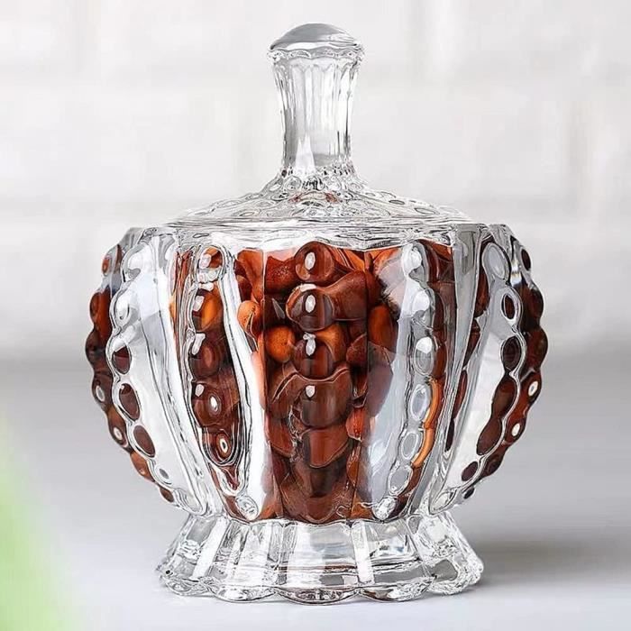 Bocal à Bonbons En Verre En Forme De Cœur Avec Couvercle Pot De Rangement De Bonbons Et De Collations De Haute Qualité En Gros
