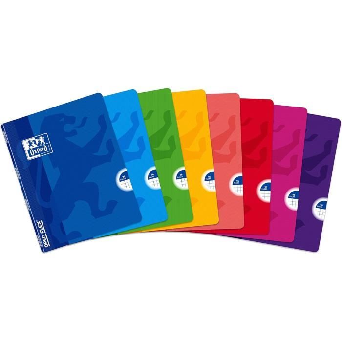 Lot De 5 Cahiers Polypro GRAPHMATE Ou CALLIGRAPHE 24x32 96p Grands Carreaux Seyes Bleu Rouge Vert Jaune Incolore 67453011