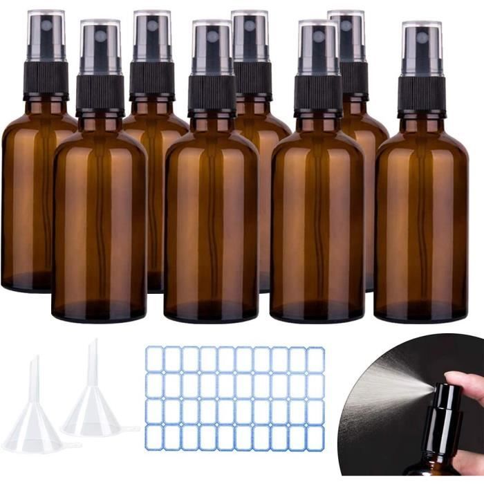 Flacon Pulvérisateur Verre Ambré 500 Ml – Bouteille Vide Réutilisable Avec Gâchette, Protection UV Pour Plantes, Nettoyage, Huiles Essentielles