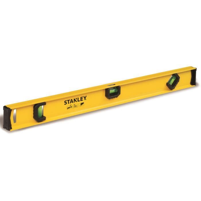 Niveau profilé STANLEY I Beam Basic 0 42 074 60 cm Aluminium 3 fioles Précision +/ 2mm/