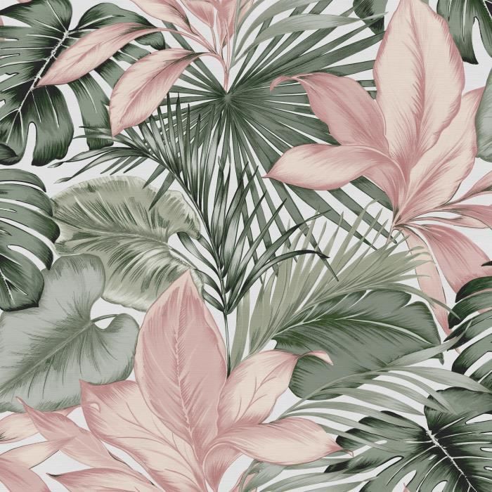 Papier peint intissé Indra Eucalyptus 1005 x 52cm Vert, rose ...