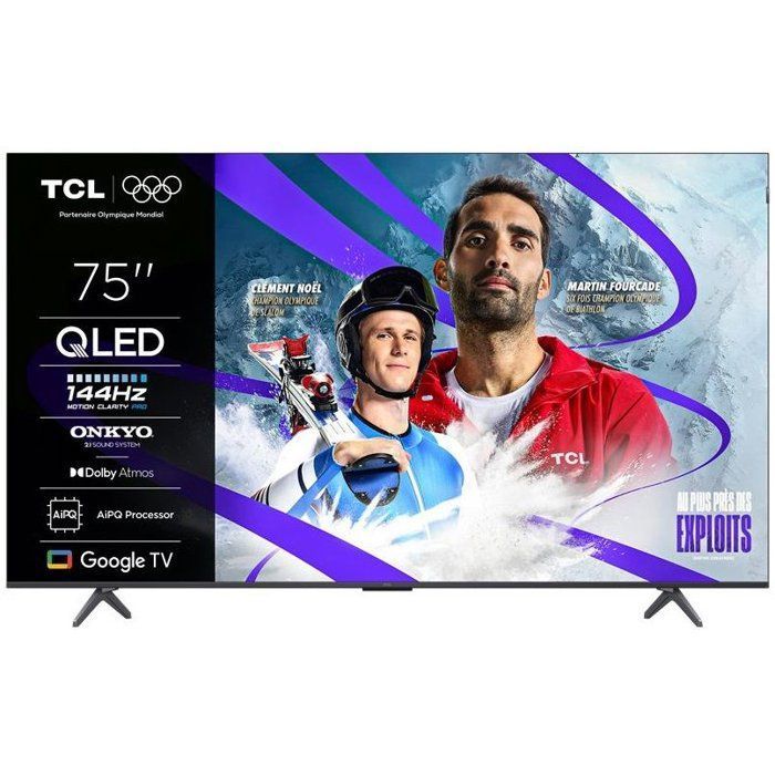 TCL 75P8K TV QLED 75 (190 cm) 4K UHD 3840x2160 144 Hz Dolby Vision Google TV 4xHDMI 2.1 WiFi