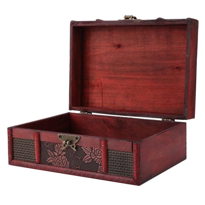 Boîte De Rangement En Bois Vintage - Style Chinois - Dimensions 23x16x9.8 Cm - Pour Bijoux, Documents, Livres - Décoration Et Organisation