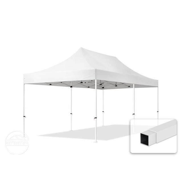 Tente pliante TOOLPORT 3x6 m - Acier, PES 300g/m², blanc
