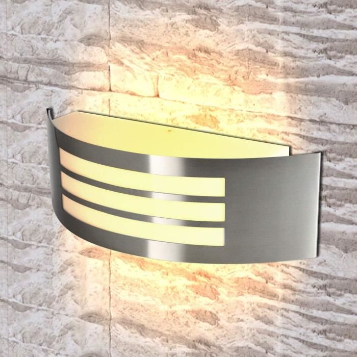 Applique Murale Industrielle En Acier Inox Chromé - Lampe E27, Style Moderne Et Rétro
