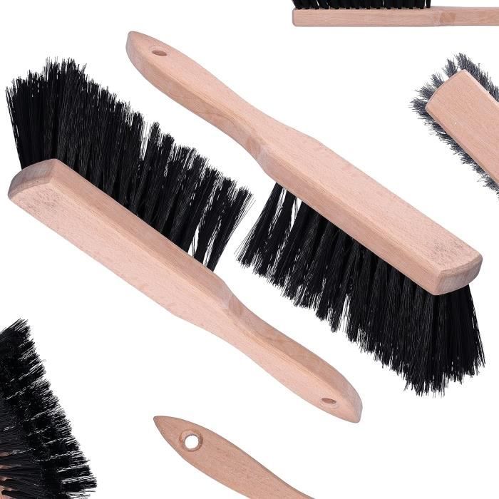 Balayettes En Crin De Cheval - Lot De 2 - Poils Doux Pour Surfaces Délicates - Manche Bois
