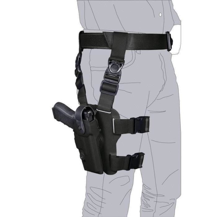 Holster de cuisse - Vega Holster - HK USP - Noir - Droitier - Boucles à