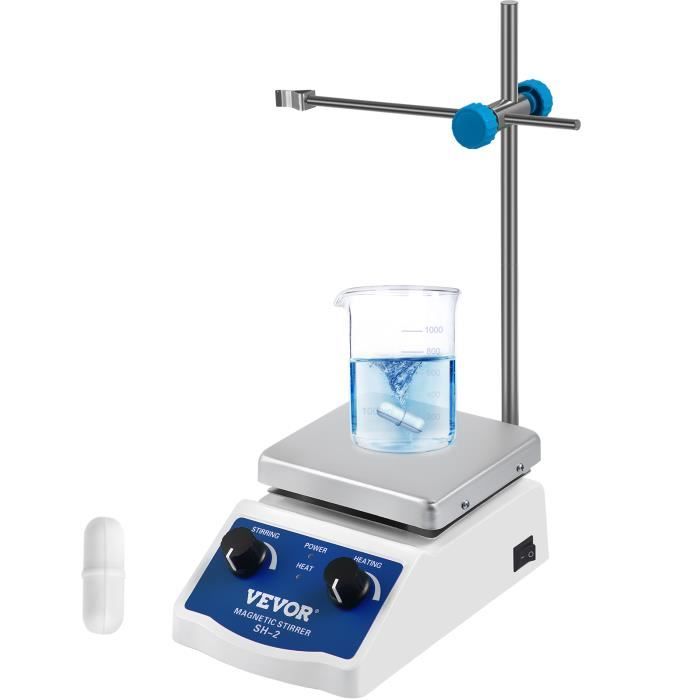 Agitateur Magnétique à Plaque Chauffante - VEVOR - 1000 mL - 200°C - 0-2000  tr/min